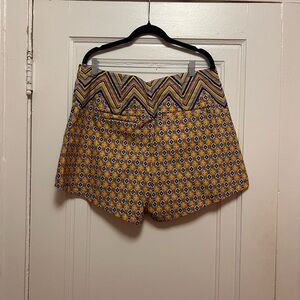 Maeve High Waist Yellow Patterned Shorts